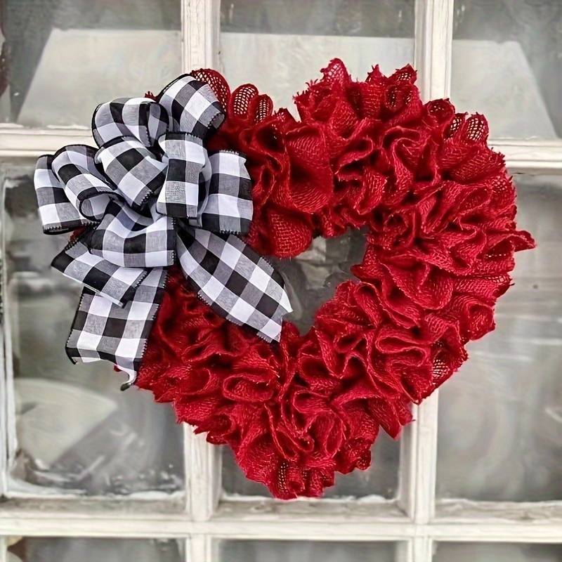 Red Heart Shaped Wreath Valentine's Day Decor Wreath Wedding - Temu